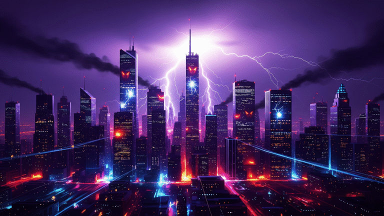 WCW Atlanta skyline city lights theme