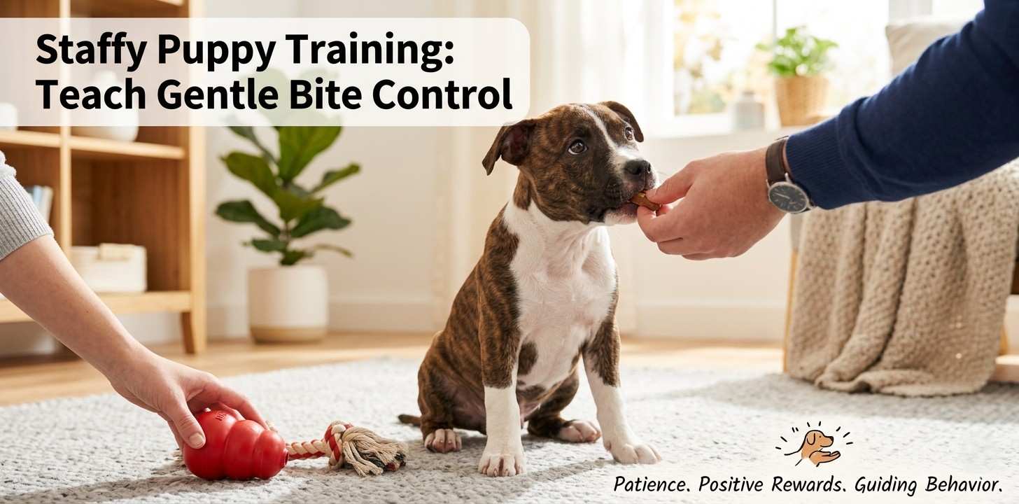 How to Train a Staffy Puppy Not to Bite